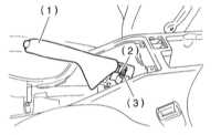  Снятие, установка, проверка состояния и регулировка рычага привода   стояночного тормоза Subaru Legacy Outback